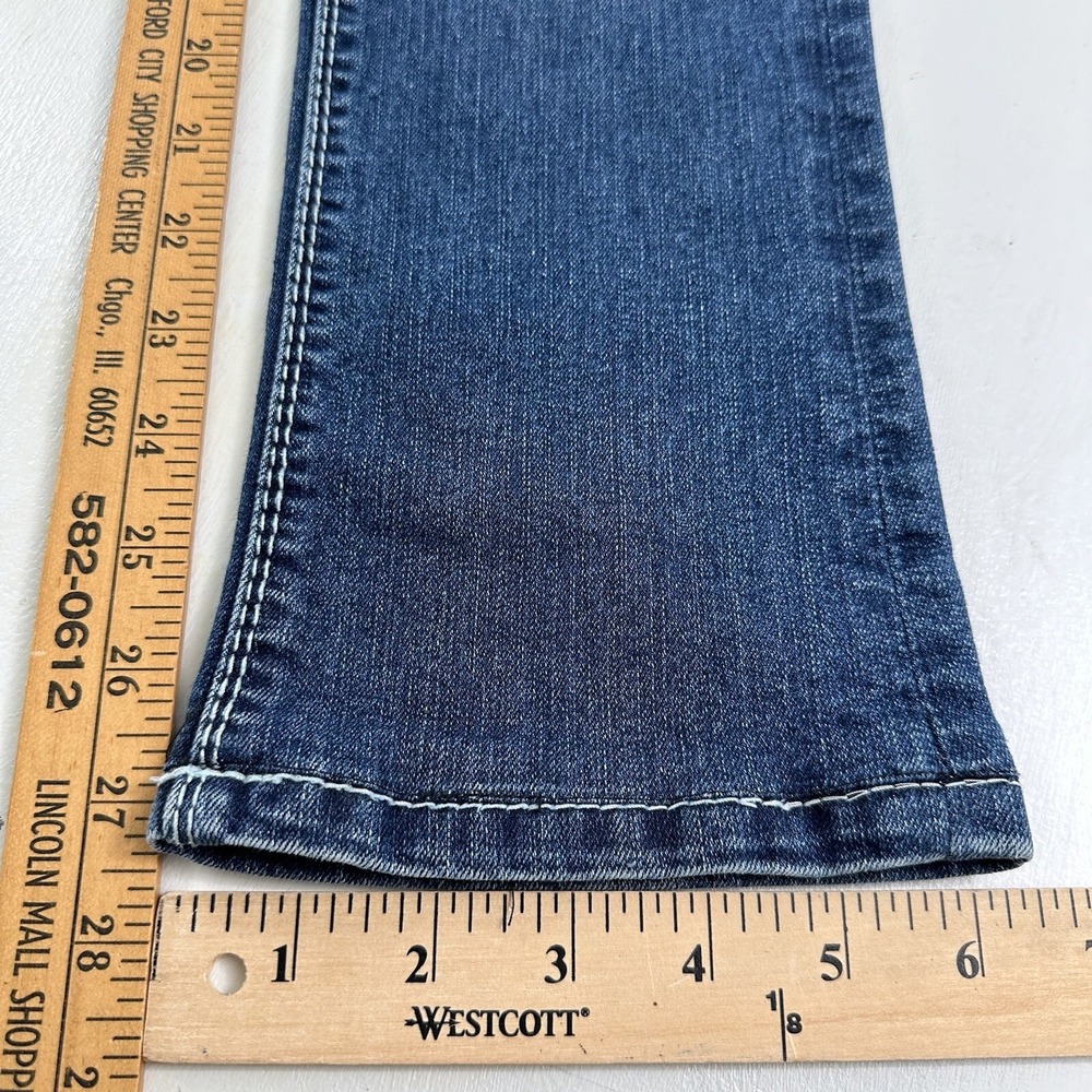 Seven 7 Womens Rocker Slim Jeans 26x27 Blue Stretch Flap Back Pockets Tag Sz 25 - Picture 6 of 16